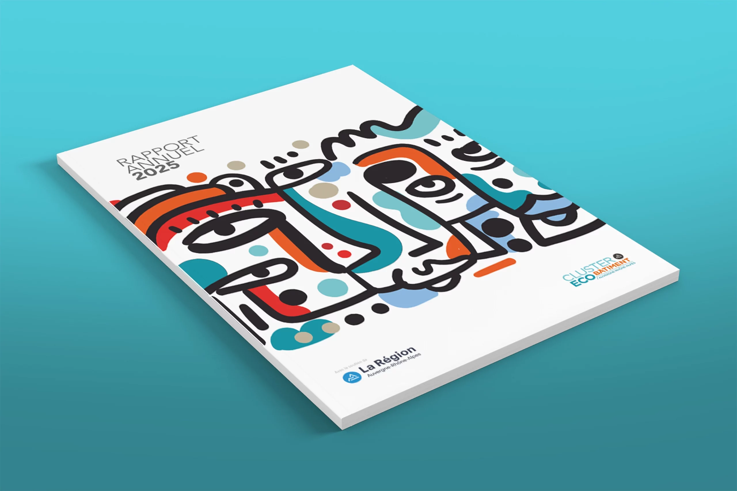 Couverture du rapport d'activité 2025 du Cluster Éco Bâtiment — Agence Alkantara