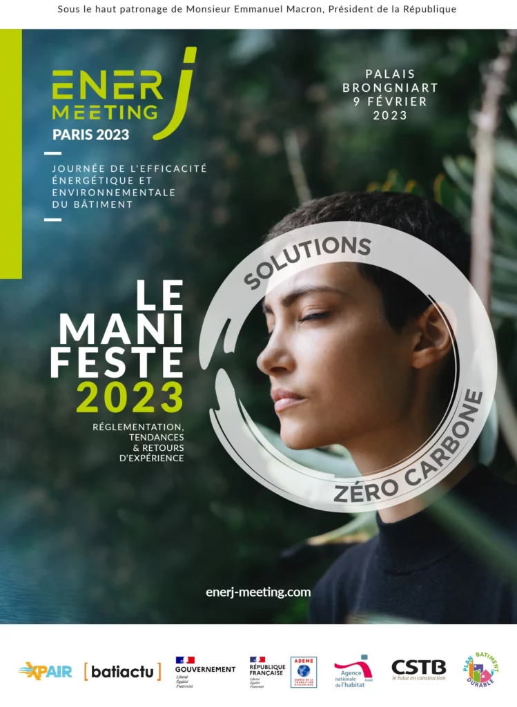 Affiche du Salon Enerj-Meeting 2023, conception graphique Agence Alkantara