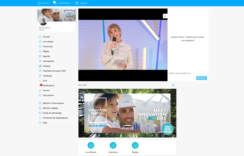 Capture d'écran des participants au webinaire Get Together Engie, conception Agence Alkantara
